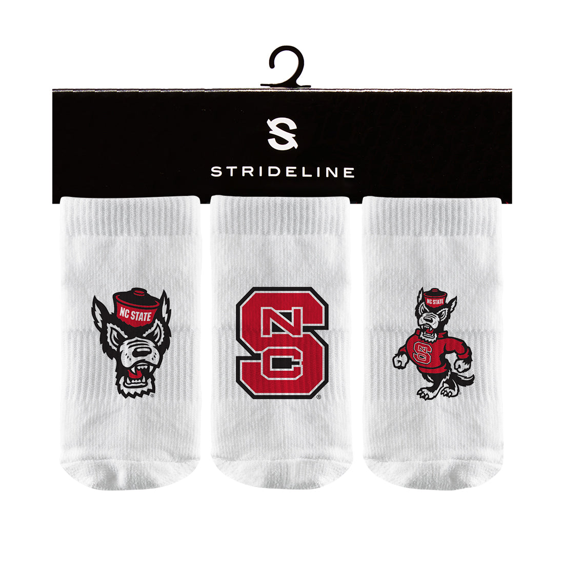 NCAA North Carolina State Wolfpack Custom Athletic Crew Socks - Officially Licensed Team Socks