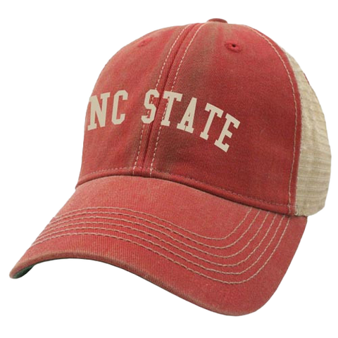 NC State Wolfpack Youth Red Radius Vegas Gold Trucker Mesh Back Adjustable Hat