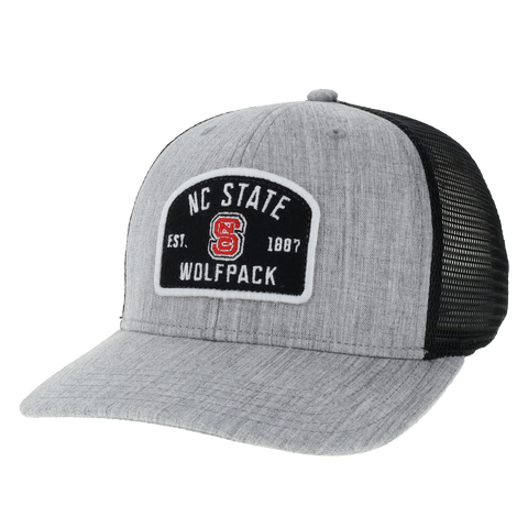 NC State Wolfpack Legacy Melange Grey and Black Trucker Adjustable Hat