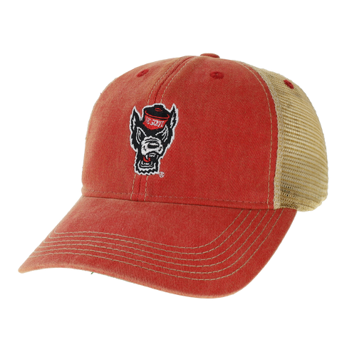 NC State Wolfpack Legacy Women's Scarlet Red Wolfhead Trucker Adjustable Hat