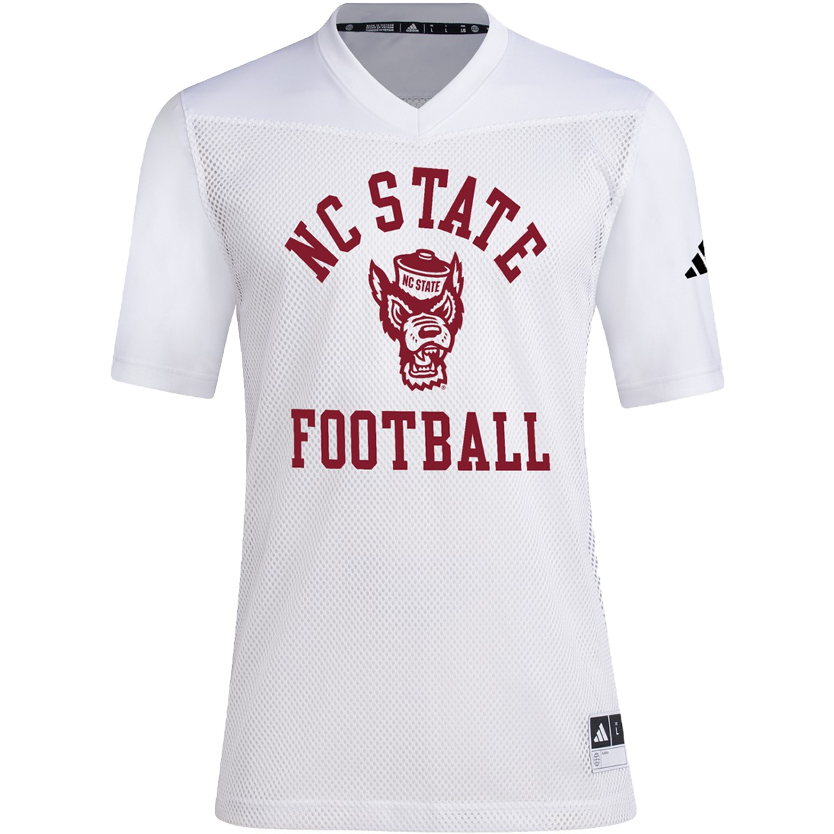 NC State Wolfpack adidas White Wolfhead Tailgate Jersey