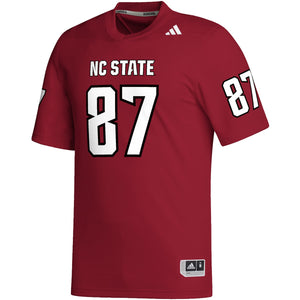 NC State Wolfpack Adidas 2023 Youth Red #87 Football Jersey