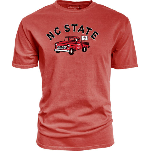 NC State Wolfpack Heather Red Life is Good Jake Truck T-Shirt