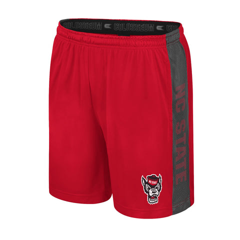 NC State Wolfpack Colosseum Red Wolfhead 8" Smach Talk Shorts