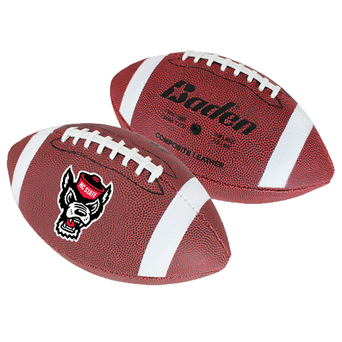NC State Wolfpack Wolfhead Junior Brown Composite Leather Football