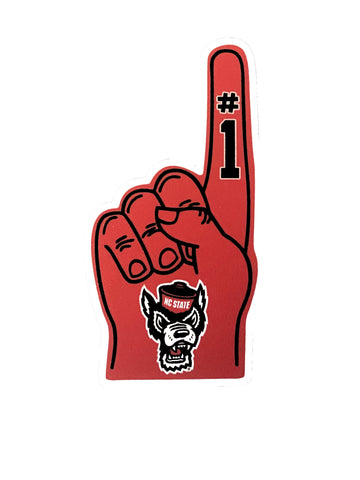 NC State Wolfpack 3.5" #1 Finger Rugged Sticker