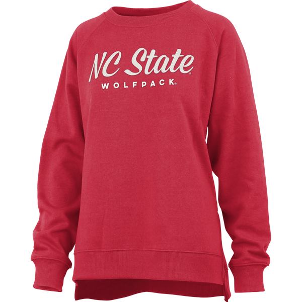 NC State Wolfpack Women's Red Abrianna Amore Terry Fleece Crewneck