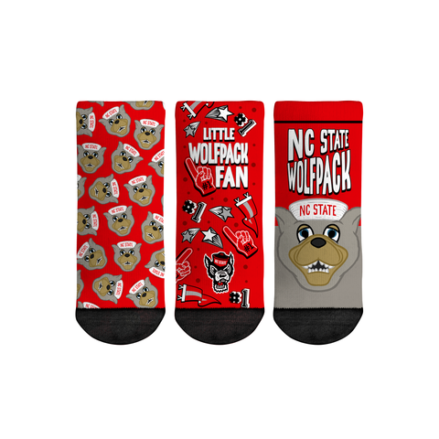NC State Wolfpack Toddler Number 1 Fan 3-pack Socks