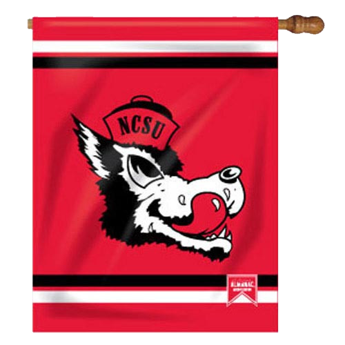 NC State Wolfpack Red Slobbering Wolf Banner Flag