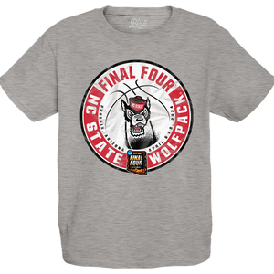 NC State Wolfpack 2024 Men's Basketball Final Four Sports Grey Youth T-Shirt