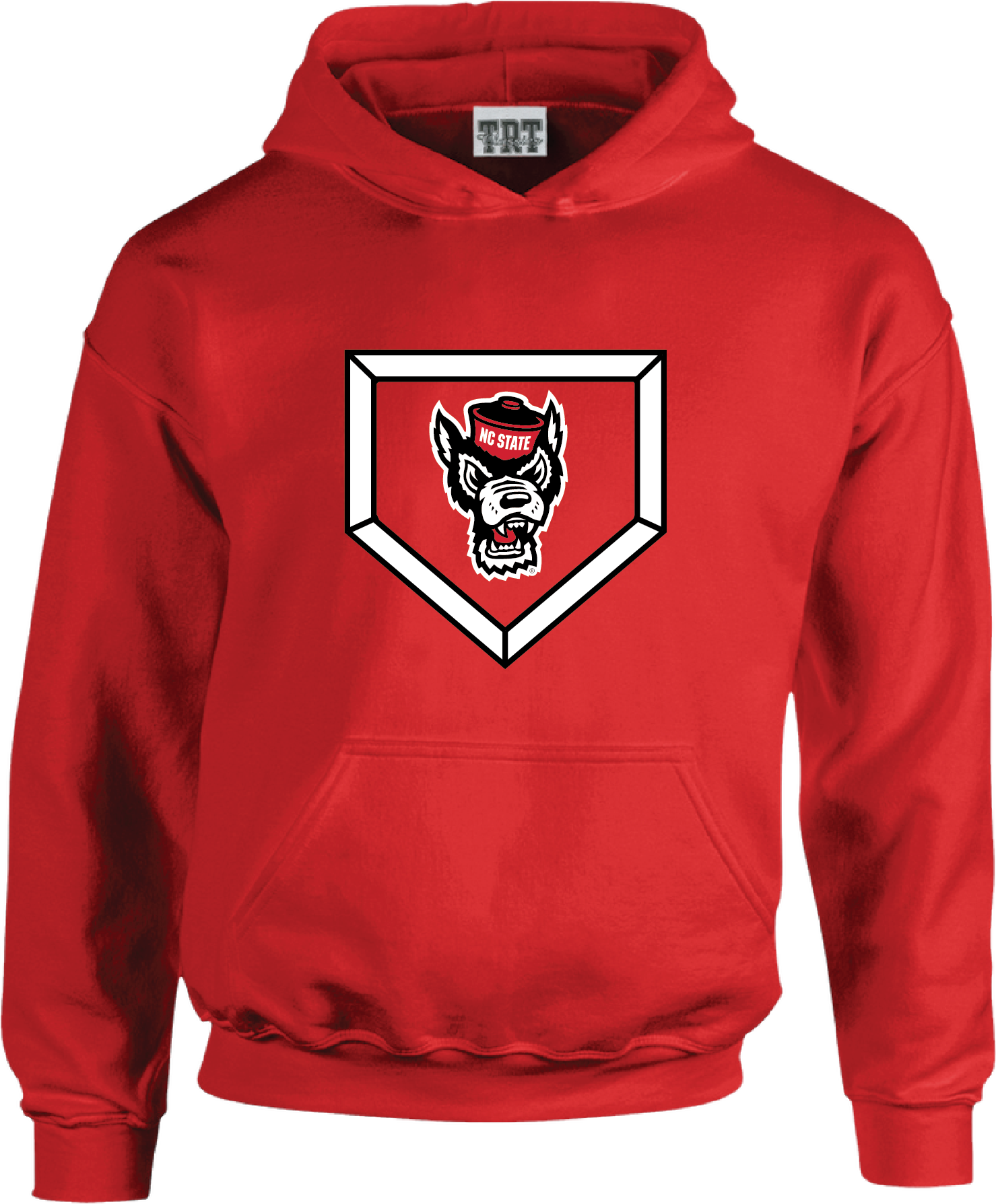 NC State Wolfpack Red Wolfhead Baseball Homeplate Hooded Sweatshirt