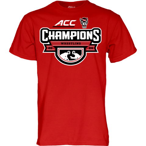 NC State Wolfpack ACC Wrestling 2024 Champions Red T-Shirt