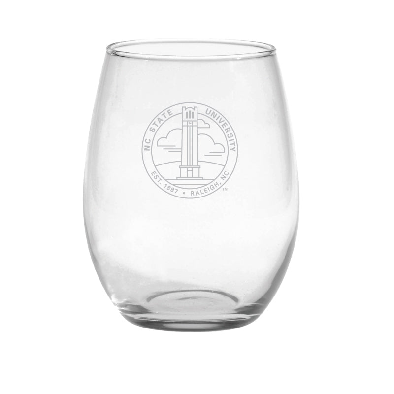 NC State Wolfpack 21oz Hallmark Seal Stemless Wine Glass  Red and White  Shop