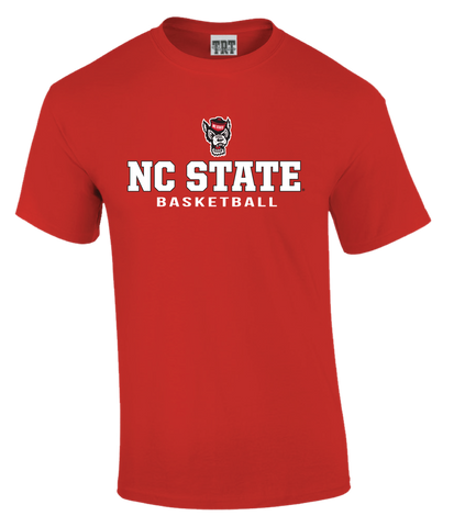 NC State Wolfpack TRT Youth Red Wolfhead Basketball T-Shirt