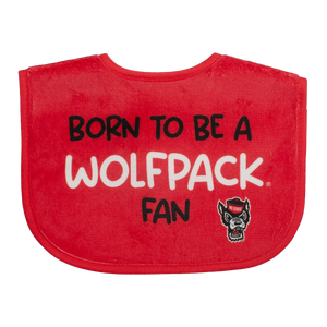 NC State Wolfpack Born To Be a Wolfpack Fan Printed Baby Bib