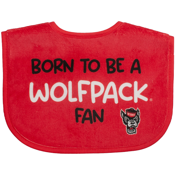 NC State Wolfpack Born To Be a Wolfpack Fan Printed Baby Bib