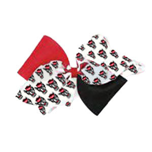 NC State Wolfpack Mini King Color Block Wolfhead Game Day Hair Bow