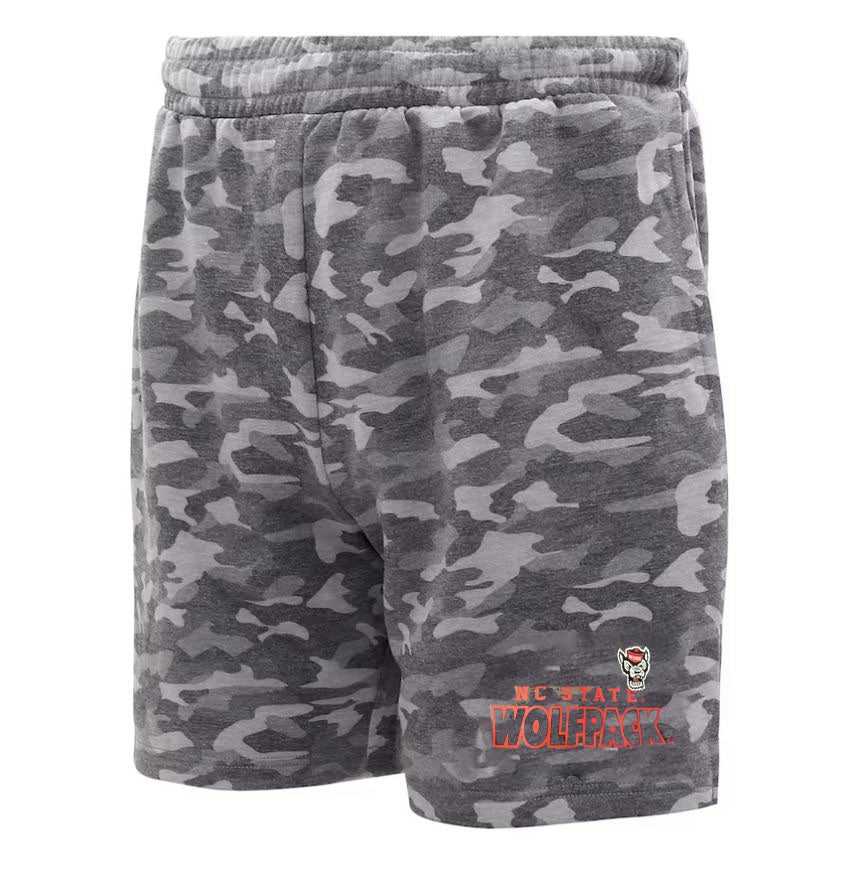 NC State Wolfpack Men's Charcoal Camo Biscayne Fleece Shorts – Red and  White Shop