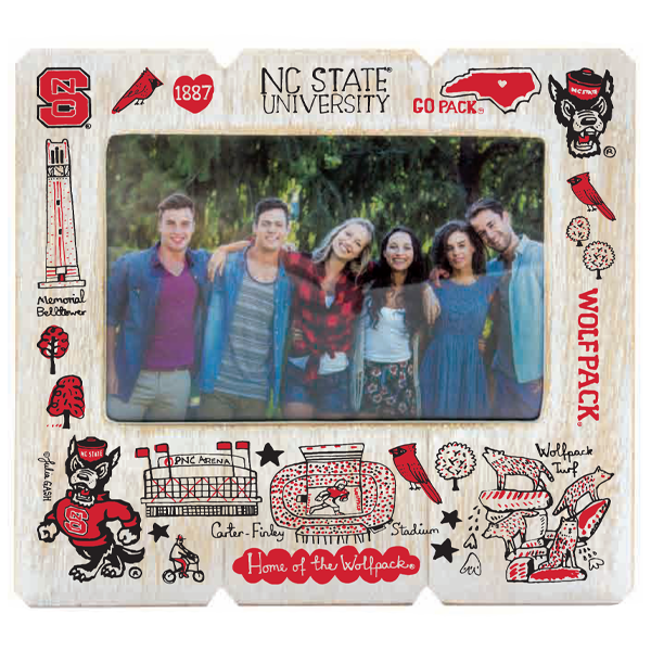 NC State Wolfpack Julia Gash 4"x6" Distressed Wood Picture Frame