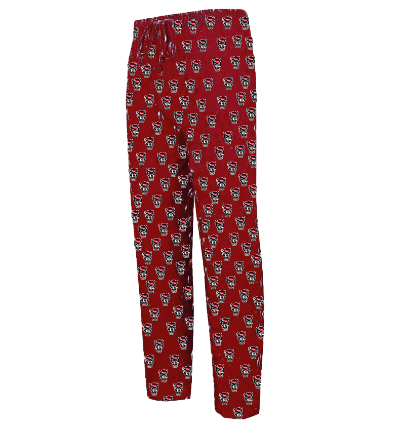 NC State Wolfpack Men's Red Wolfhead All Over Knit Pants