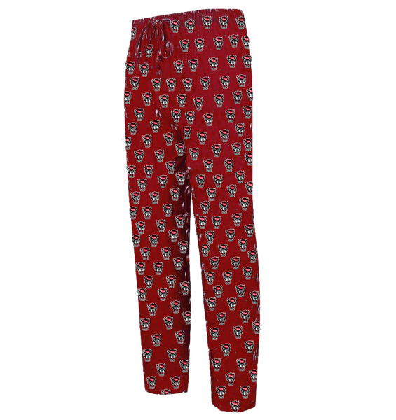 NC State Wolfpack Men's Red Wolfhead All Over Knit Pants