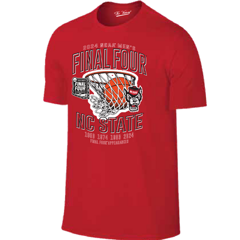 NC State Wolfpack 2024 Men's Basketball Final Four Years Red T-Shirt
