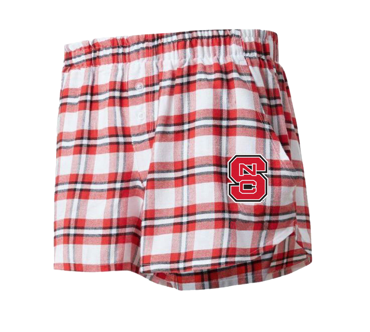 NC State Wolfpack Women s Red White Block S Sienna Flannel Shorts
