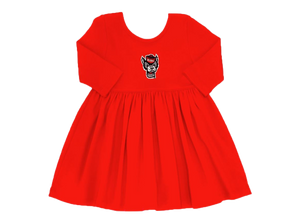 NC State Wolfpack Toddler/Kids Red Wolfhead Spin Dress