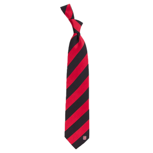 NC State Wolfpack Red and Black Striped Regiment Tie