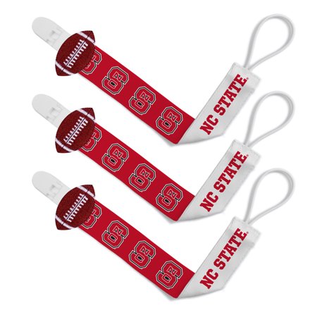 NC State Wolfpack 3-Pack Football Pacifier Clip