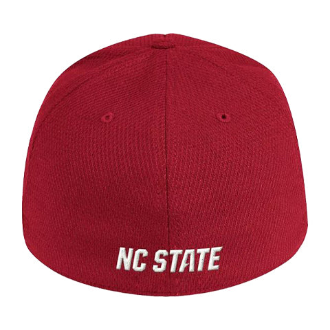 NC State Wolfpack Adidas Red Wolfhead On-Field Mesh Fitted Hat