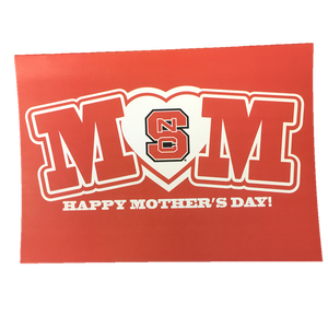 NC State Wolfpack Red MOM Happy Mother's Day Card