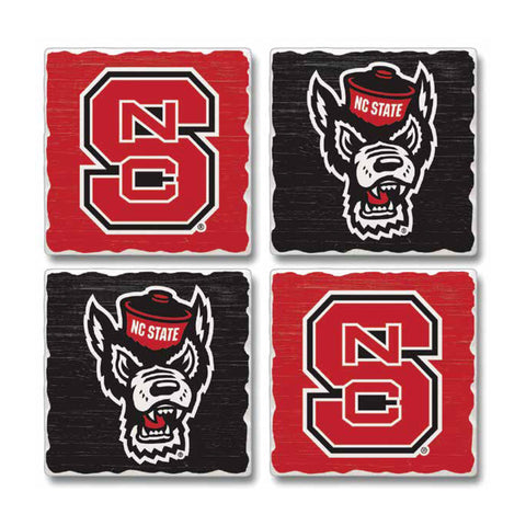 NC State Wolfpack Tumbled Tile Absorbent Coaster Set of 4
