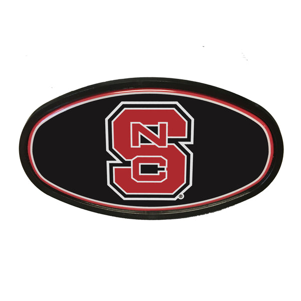 NC State Wolfpack Black Block S Oval Hitch Cover
