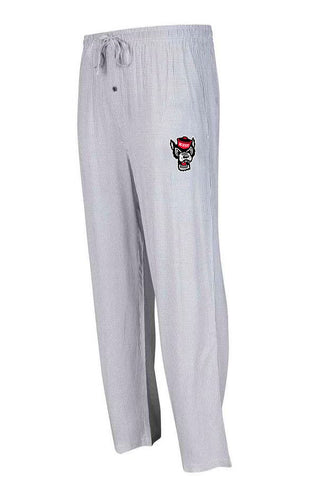 NC State Wolfpack Men's Grey and White Melody Woven Pants
