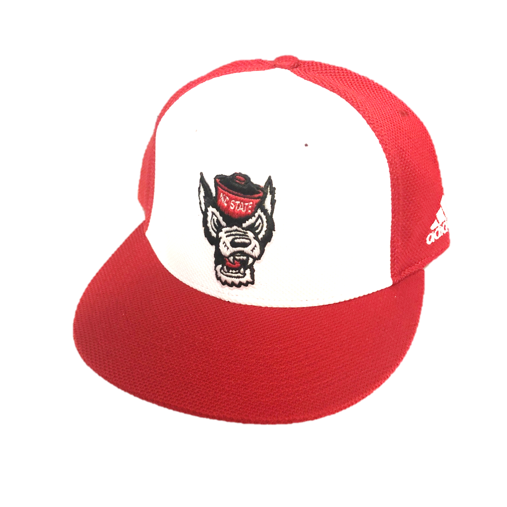 NC State Wolfpack Adidas Red Wolfhead Mesh On Field Baseball Hat