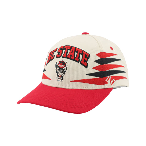 NC State Wolfpack Zephyr Ivory Wolfhead Retro Diamond Cut Hat