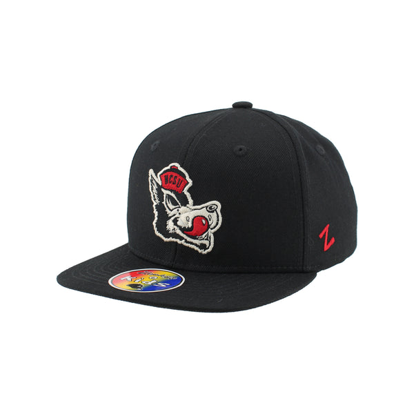 NC State Wolfpack Kid's Black Vault Slobbering Wolf Classic Flatbill Snapback Hat