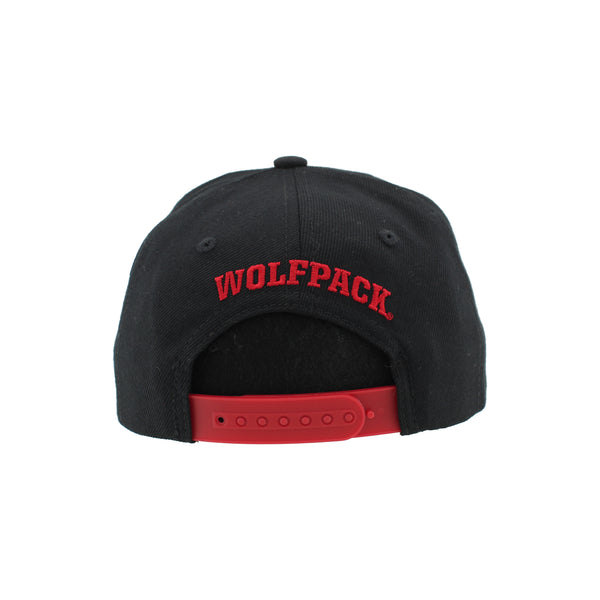 NC State Wolfpack Kid's Black Vault Slobbering Wolf Classic Flatbill Snapback Hat