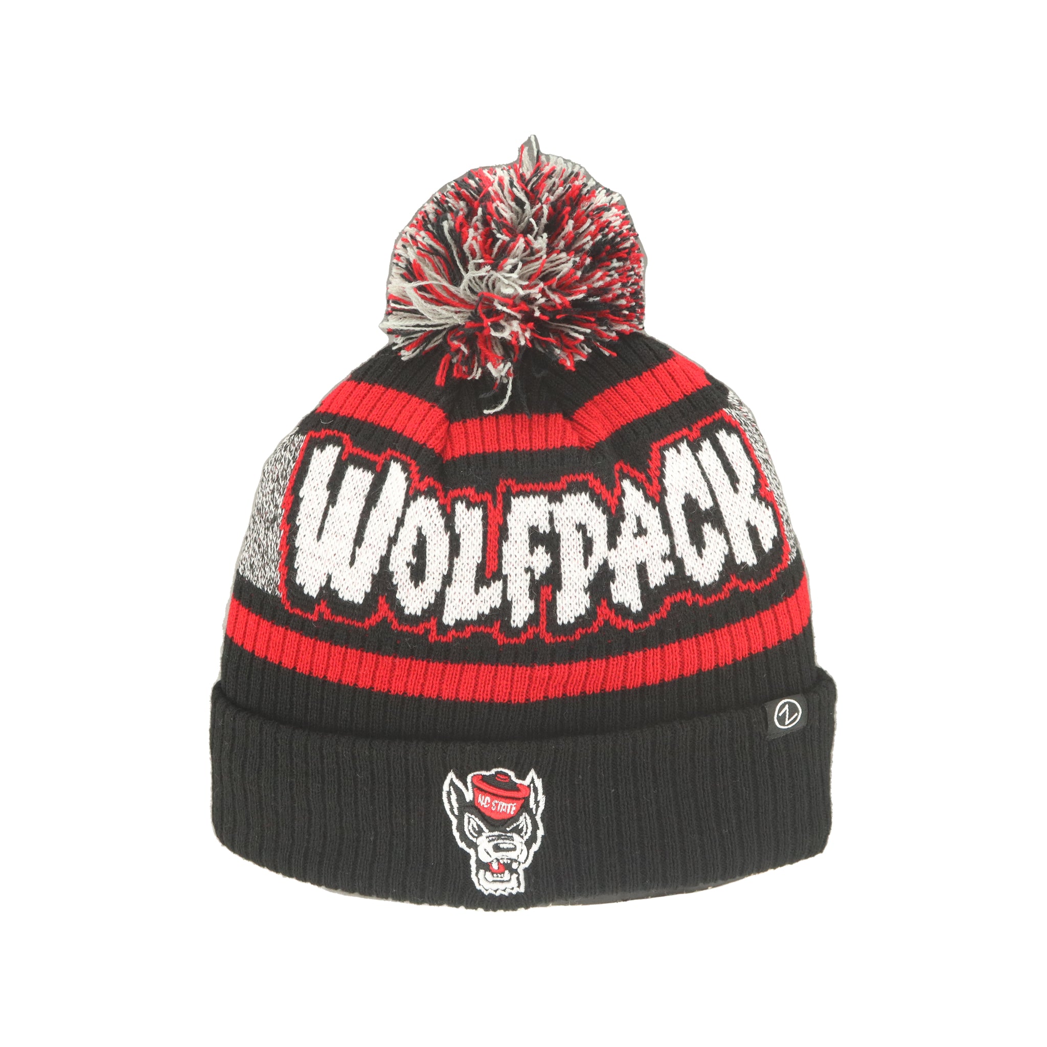 NC State Wolfpack Youth Black Shift Knitted Cuff Pom Beanie