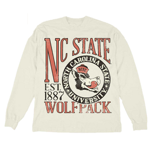 NC State Wolfpack Ivory First Dibs Heavyweight Long Sleeve T-Shirt