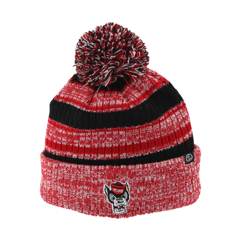NC State Wolfpack "Sliver" Wolfhead Cuffed Pom Beanie