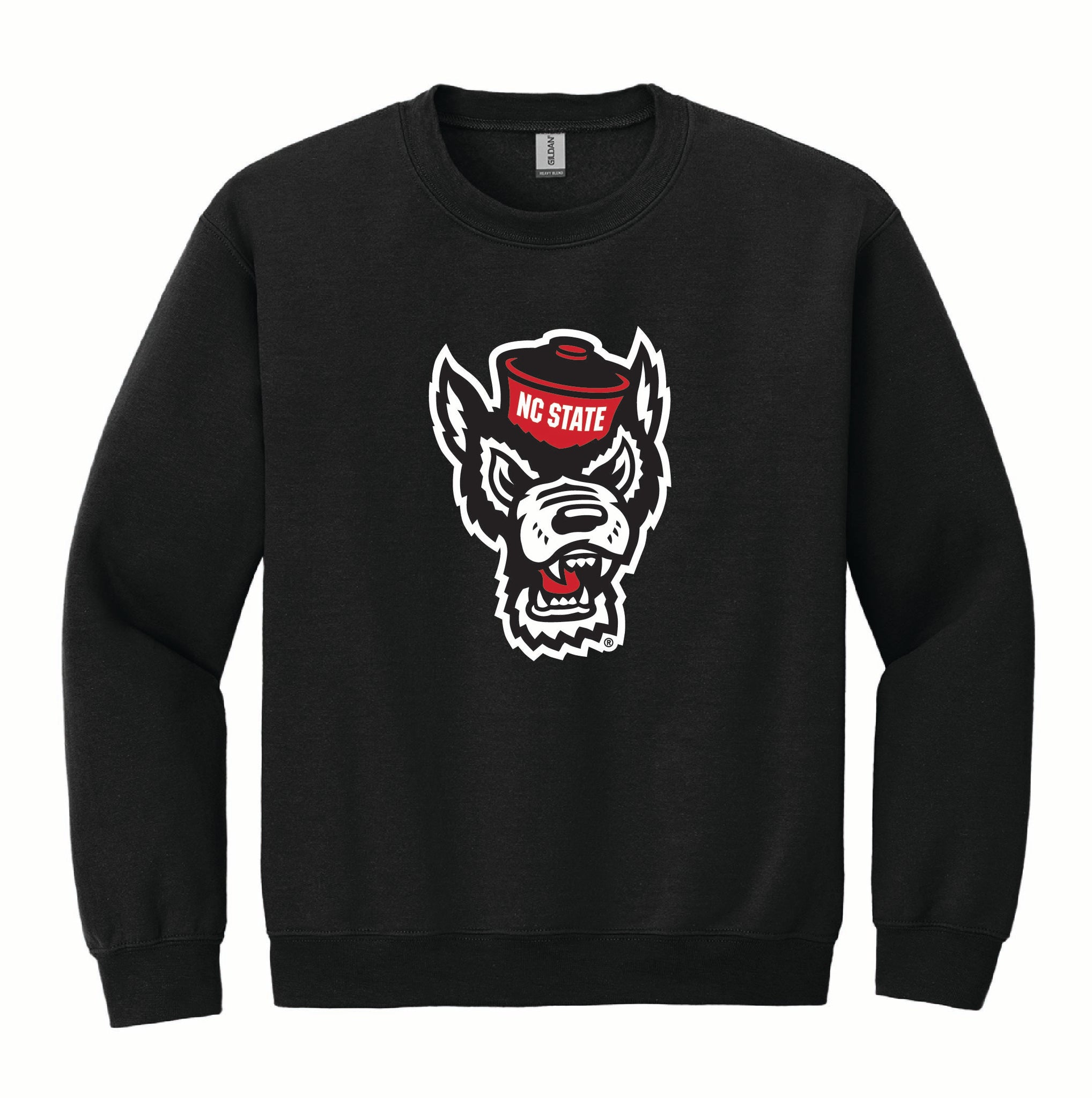 NC State Wolfpack Youth Black Wolfhead Crewneck Sweatshirt