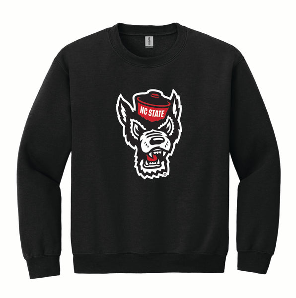 NC State Wolfpack Youth Black Wolfhead Crewneck Sweatshirt