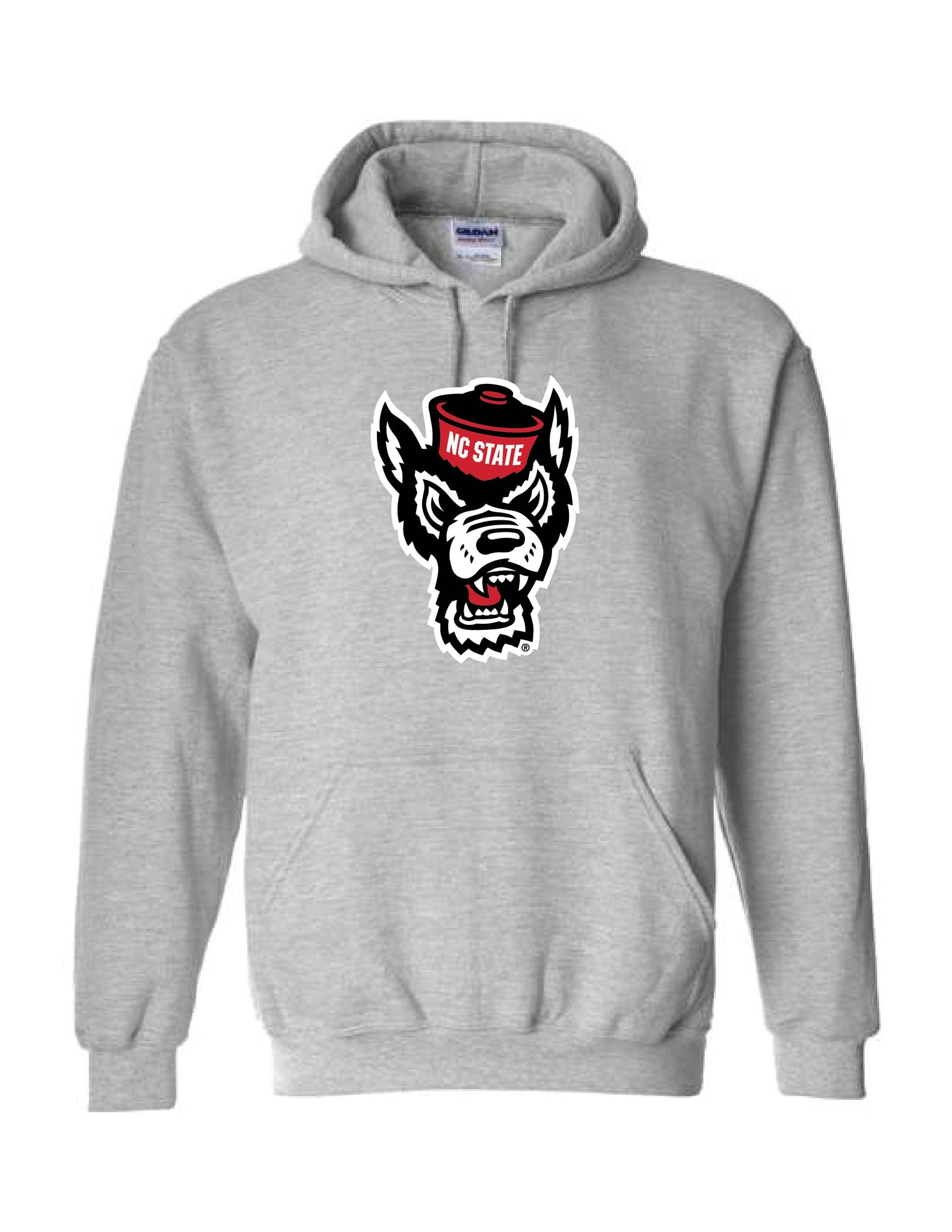 NC State Wolfpack Youth Sports Grey Wolfhead Hooded Sweatshirt