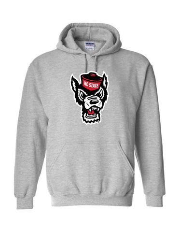 NC State Wolfpack Youth Sports Grey Wolfhead Hooded Sweatshirt