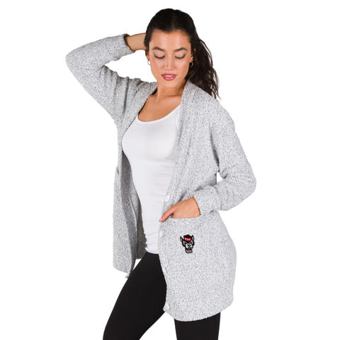 NC State Wolfpack Women's Wolfhead Hoop Fleece Cardigan