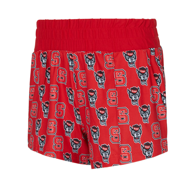 NC State Wolfpack Women's All Over Logo Knit Shorts