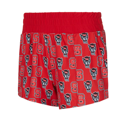 NC State Wolfpack Women's All Over Logo Knit Shorts