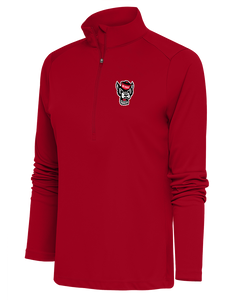 NC State Wolfpack Antigua Women's Red Wolfhead Tribute 1/4 Zip Pullover